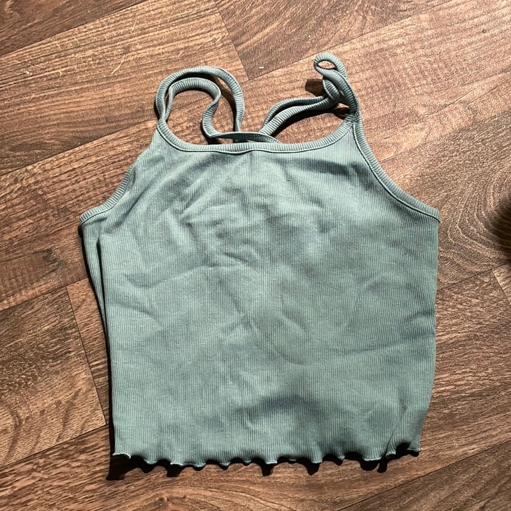 teal crop top